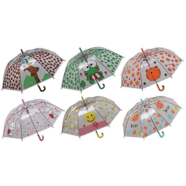 Planet Gates Cartoon print child's umbrella transparent rain tools for children animals giraffe,frog,tiger,rabbit,bear YS116