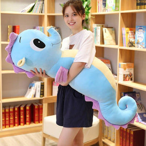 Cartoon Seahorse Plush Toy Soft Animal Stuffed Pillow Plush Fish Doll Baby Sleeping Pillow Sofa Decoration Cushion Girl Gift