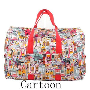 Planet Gates Cartoon Travel Folding Bag Women Storage Totes Waterproof Casual Suitcase Duffel Bags Fold  Bag Luggage For Airbag shopping