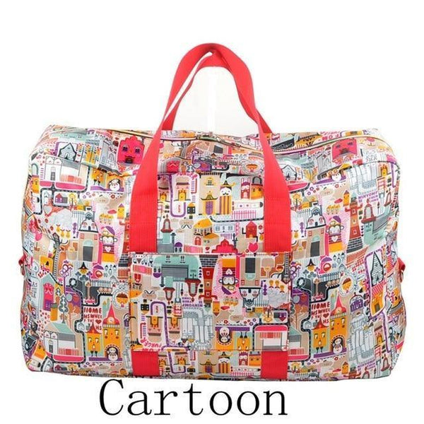 Planet Gates Cartoon Travel Folding Bag Women Storage Totes Waterproof Casual Suitcase Duffel Bags Fold  Bag Luggage For Airbag shopping