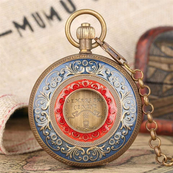 Planet Gates Carving Automatic Mechanical Pocket Watch Chain Double Open Face Tourbillon Self Wind Watches Men  New Male Clock Gifts