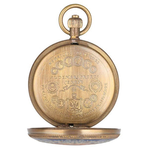 Planet Gates Carving Automatic Mechanical Pocket Watch Chain Double Open Face Tourbillon Self Wind Watches Men  New Male Clock Gifts