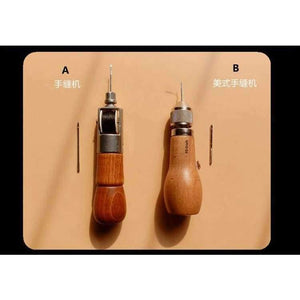 Planet Gates Carving Wax Line  Wooden Handle Sewing Awl Stitcher Leather Canvas Tent Sewing Needle Craft DIY hand-stitched Leather Tools