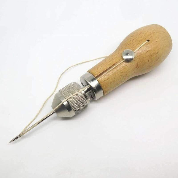 Planet Gates Carving Wax Line  Wooden Handle Sewing Awl Stitcher Leather Canvas Tent Sewing Needle Craft DIY hand-stitched Leather Tools