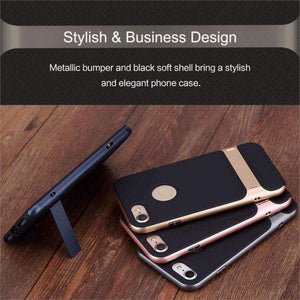 Planet Gates Case for iPhone 7/7 Plus Slim Luxury Brand Phone Case PC+Silicone Phone Sleek Anti-Knock Back Cover for iPhone7 Shell
