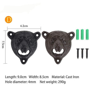 Cast Iron Vintage Bottle Opener Wall Mounted Wine Soda Opener Tools Bar Beer Openers Accessories Home Kitchen Party Supplies