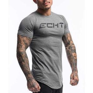Casual Cotton Print T-shirt Men Gyms Fitness Short Sleeve Tshirt Male  Bodybuilding Workout Skinny Tee Shirt Tops Summer Clothes