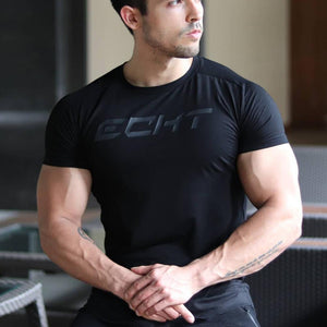 Casual Cotton Print T-shirt Mens Gyms Fitness Tshirt Army Green Male  Bodybuilding Workout Skinny Tee Shirt Tops Summer Clothes