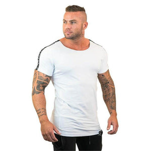 Casual Cotton T Shirt Men Gyms Fitness Slim T-shirt Summer Short Sleeve O-Neck White Tee Tops Male Jogger Workout Brand Clothing