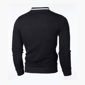 Planet Gates Casual Men's Cardigan Sweatshirt Stand Collar Slim Fit Sweatshirt Men's Long Sleeve Zip Knit Cardigan Sweatshirt