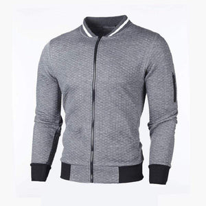 Planet Gates Casual Men's Cardigan Sweatshirt Stand Collar Slim Fit Sweatshirt Men's Long Sleeve Zip Knit Cardigan Sweatshirt