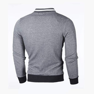 Planet Gates Casual Men's Cardigan Sweatshirt Stand Collar Slim Fit Sweatshirt Men's Long Sleeve Zip Knit Cardigan Sweatshirt
