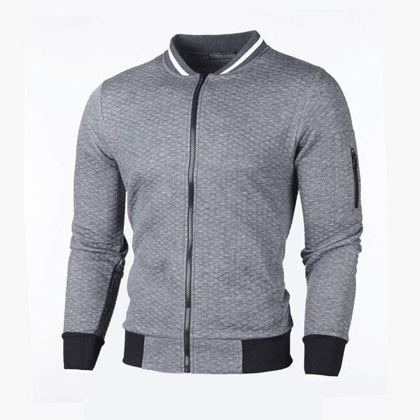 Planet Gates Casual Men's Cardigan Sweatshirt Stand Collar Slim Fit Sweatshirt Men's Long Sleeve Zip Knit Cardigan Sweatshirt