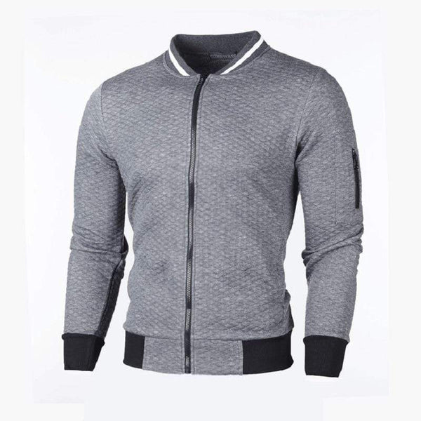 Planet Gates Casual Men's Cardigan Sweatshirt Stand Collar Slim Fit Sweatshirt Men's Long Sleeve Zip Knit Cardigan Sweatshirt