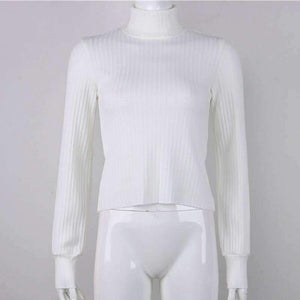 Planet Gates Casual Sweaters Cotton Winter Long Sleeve Crop Top 2018 Autumn Knitted Pullover Ladies High Neck Sweaters Female Mujer