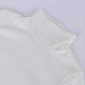 Planet Gates Casual Sweaters Cotton Winter Long Sleeve Crop Top 2018 Autumn Knitted Pullover Ladies High Neck Sweaters Female Mujer