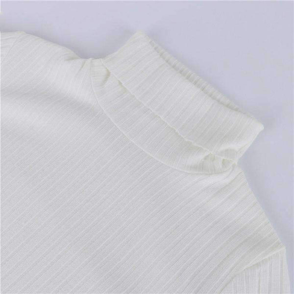 Planet Gates Casual Sweaters Cotton Winter Long Sleeve Crop Top 2018 Autumn Knitted Pullover Ladies High Neck Sweaters Female Mujer