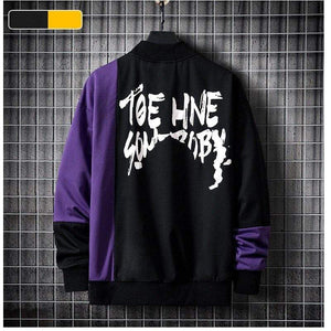 Planet Gates Casual Sweatshirt Men  New Streetwear Hoodies Letter Printing Mens Patchwork Sweatshirts Male O-Neck Top Pullover Tracksuit