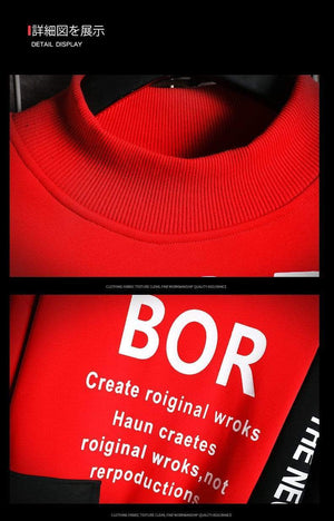 Planet Gates Casual Sweatshirt Men  New Streetwear Hoodies Letter Printing Mens Patchwork Sweatshirts Male O-Neck Top Pullover Tracksuit