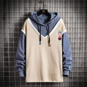 Planet Gates Casual Sweatshirts Hoodie Harajuku Vintage Painted Style Splicing Hip Hop Creativity Streetwear Male 2021 Cotton Men Hoodies