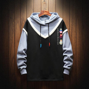 Planet Gates Casual Sweatshirts Hoodie Harajuku Vintage Painted Style Splicing Hip Hop Creativity Streetwear Male 2021 Cotton Men Hoodies