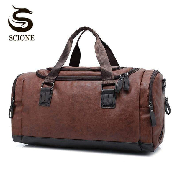 Planet Gates Casual Travel Duffel Bag PU Leather Men Handbags Big Large Capacity Travel Bags Black Mens Messenger Bag Tote JXY815