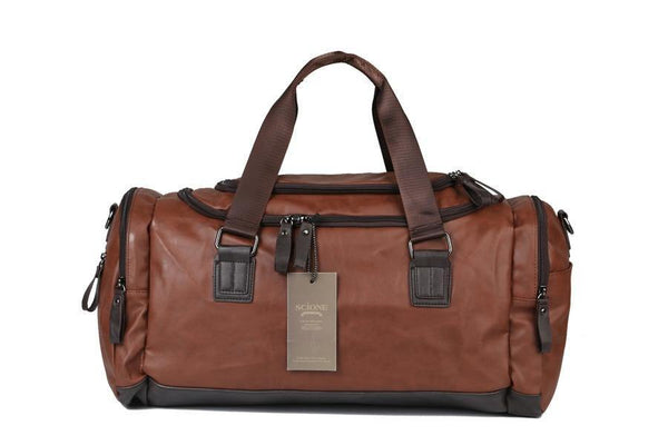 Planet Gates Casual Travel Duffel Bag PU Leather Men Handbags Big Large Capacity Travel Bags Black Mens Messenger Bag Tote JXY815