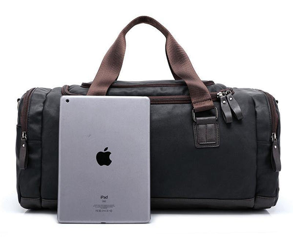 Planet Gates Casual Travel Duffel Bag PU Leather Men Handbags Big Large Capacity Travel Bags Black Mens Messenger Bag Tote JXY815