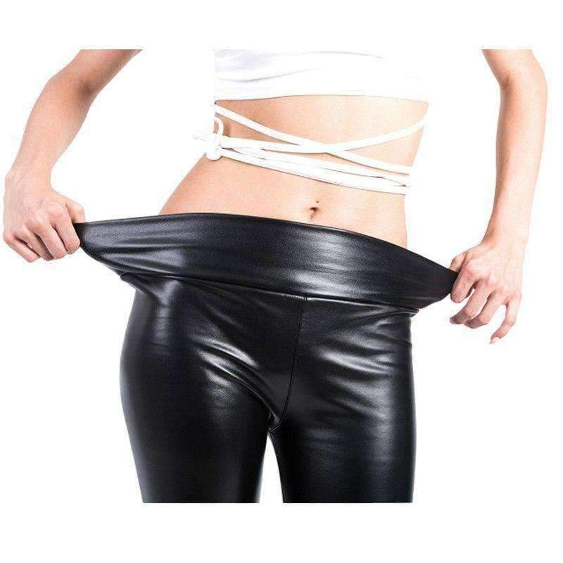 Planet Gates Casual Women Faux Leather Leggings Winter High Waist Leggins Ankle-length Sexy Velvet Female Legging Warm Pants Legins