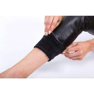 Planet Gates Casual Women Faux Leather Leggings Winter High Waist Leggins Ankle-length Sexy Velvet Female Legging Warm Pants Legins