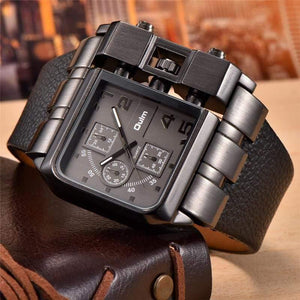 Planet Gates Casual Wristwatch Square Dial Wide Strap Men's Quartz Watch Luxury Brand Male Clock Super Big Men Watches montre homme