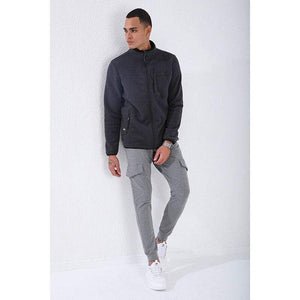 Planet Gates Casual Zipper Sweatshirts Male Tracksuit Fashion Jacket Mens Clothing Outerwear Sweatshirt Men's Pocket Zipper Sweatshirt Slim Fit Stand Collar Fleece No Hoodie Sport Clothing 87890
