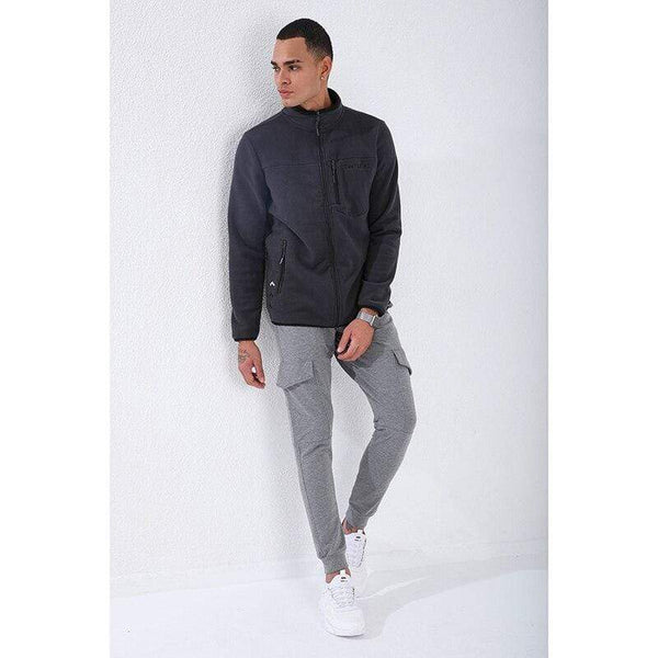 Planet Gates Casual Zipper Sweatshirts Male Tracksuit Fashion Jacket Mens Clothing Outerwear Sweatshirt Men's Pocket Zipper Sweatshirt Slim Fit Stand Collar Fleece No Hoodie Sport Clothing 87890
