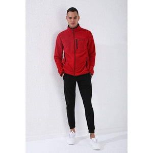 Planet Gates Casual Zipper Sweatshirts Male Tracksuit Fashion Jacket Mens Clothing Outerwear Sweatshirt Men's Pocket Zipper Sweatshirt Slim Fit Stand Collar Fleece No Hoodie Sport Clothing 87890