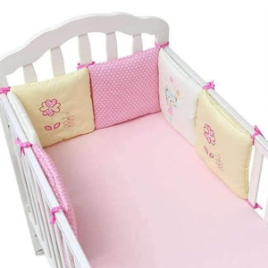 Planet Gates Cat flower Comfortable Baby Bed Bumper Cartoon Bumpers For Baby Bed Crib Cotton Infant Bumper 6pcs/Set Bedding set