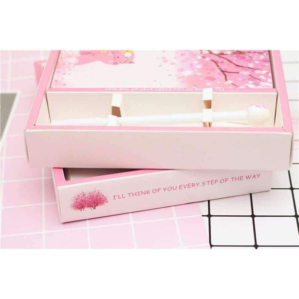 Planet Gates Cat Life Cherry Diary Notebook Book Notebooks Notepad Thickening Small Refreshing Notepad Writing Pads with Box School