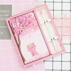 Planet Gates Cat Life Cherry Diary Notebook Book Notebooks Notepad Thickening Small Refreshing Notepad Writing Pads with Box School