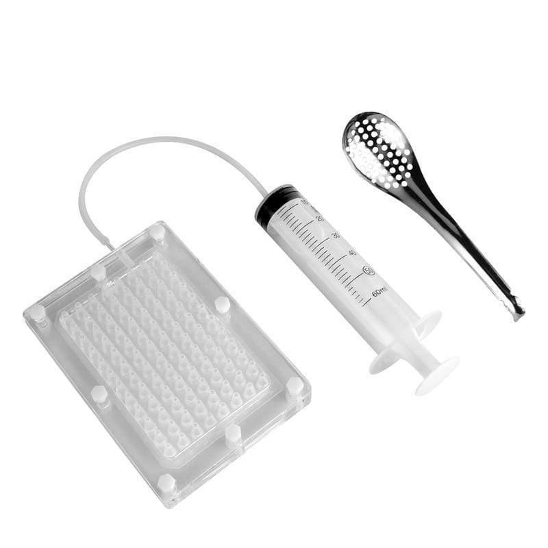 Caviar Colanders Strainers Acrylic 96-hole Food Filter Box with Spoon for Molecular Cuisine Kitchen Gadgets Accessories Colander