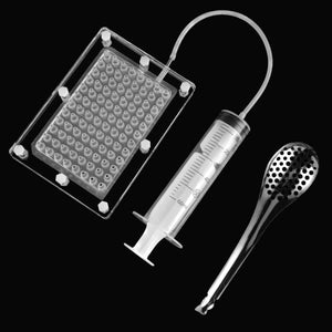 Caviar Colanders Strainers Acrylic 96-hole Food Filter Box with Spoon for Molecular Cuisine Kitchen Gadgets Accessories Colander