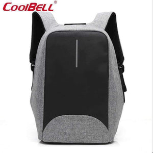 Planet Gates CB8001 Black / 15 Inches Cool Bell Brand Waterproof 15.6 inch Men Women Backpack Anti-theft Business Backpack Bag for Laptop Computer External USB Charge
