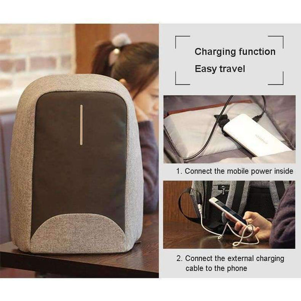 Planet Gates CB8001 Black / 15 Inches Cool Bell Brand Waterproof 15.6 inch Men Women Backpack Anti-theft Business Backpack Bag for Laptop Computer External USB Charge