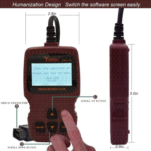 Planet Gates CBS-105 OBD2 Automotive Scanner OBD Car Diagnostic ToolCode Reader ODB2 Scanner OBDII OBD Auto Diagnostic Scanner