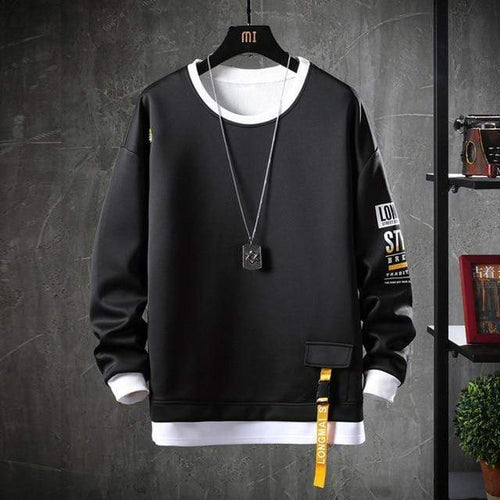 Planet Gates CC247 Black / L Sweatshirt Harajuku Casual Hip Hop Streetwear Loose Hoodies Mens Hoody Letter Printed Pullover Sweatshirts O-Neck Top