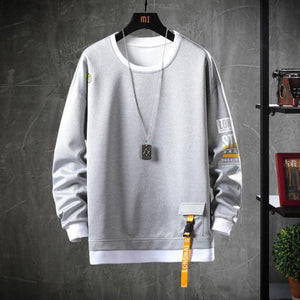 Planet Gates CC247 Grey / L Sweatshirt Harajuku Casual Hip Hop Streetwear Loose Hoodies Mens Hoody Letter Printed Pullover Sweatshirts O-Neck Top
