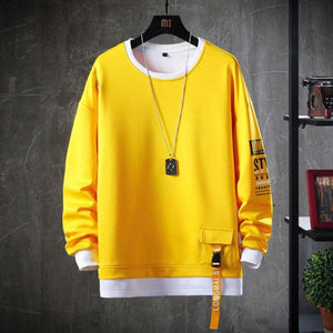 Planet Gates CC247 Yellow / 4XL Sweatshirt Harajuku Casual Hip Hop Streetwear Loose Hoodies Mens Hoody Letter Printed Pullover Sweatshirts O-Neck Top