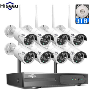 Planet Gates CCTV System 8ch HD Wireless NVR kit 3TB HDD Outdoor IR Night Vision IP Wifi Camera Security System Surveillance Hiseeu