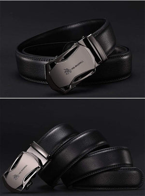 Planet Gates CD / 100cm Brand Fashion Automatic Buckle Black Genuine Leather Belt Men's Belts Cow Leather Belts for Men 3.5cm Width
