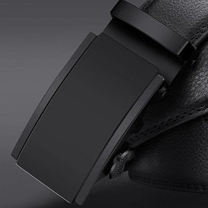 Planet Gates CD / 100cm Brand Fashion Automatic Buckle Black Genuine Leather Belt Men's Belts Cow Leather Belts for Men 3.5cm Width