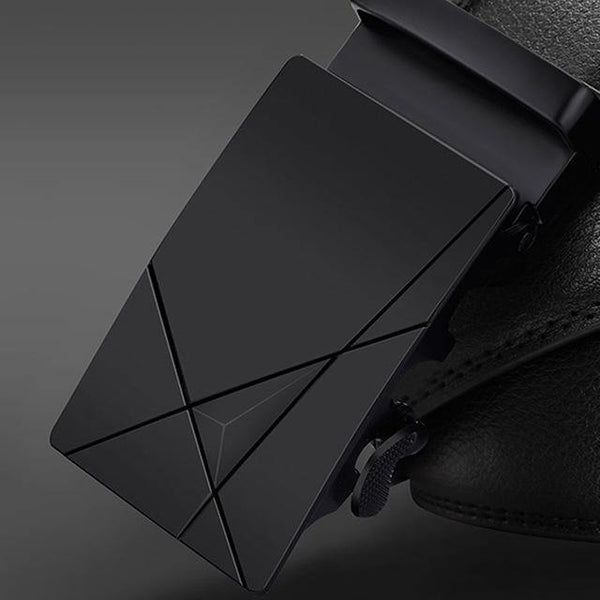 Planet Gates CD / 100cm Brand Fashion Automatic Buckle Black Genuine Leather Belt Men's Belts Cow Leather Belts for Men 3.5cm Width