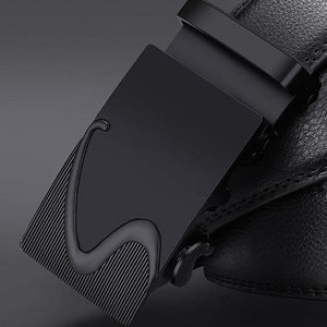 Planet Gates CD / 100cm Brand Fashion Automatic Buckle Black Genuine Leather Belt Men's Belts Cow Leather Belts for Men 3.5cm Width
